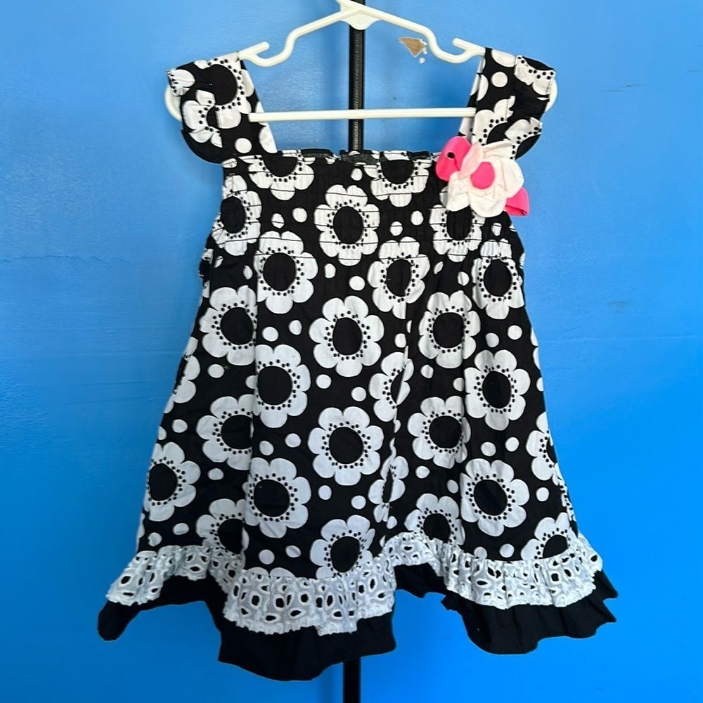 Rare Too Toddler Girls Black White Sundress Size 2T | Sleeveless Summer Dress